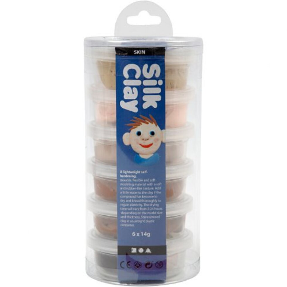 Silk Clay hedvábná modelovací hmota SADA 6 barev TĚLOVÉ BARVY