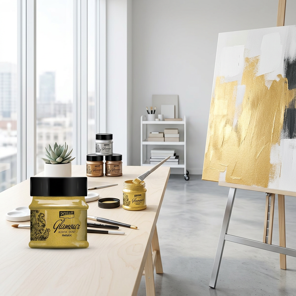 Akrylová barva metalická zářivá PENTART 50 ml