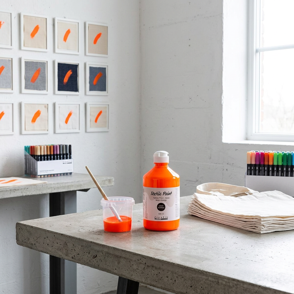 Barva na textil CREATIV 500 ml NEONOVÁ ORANŽOVÁ