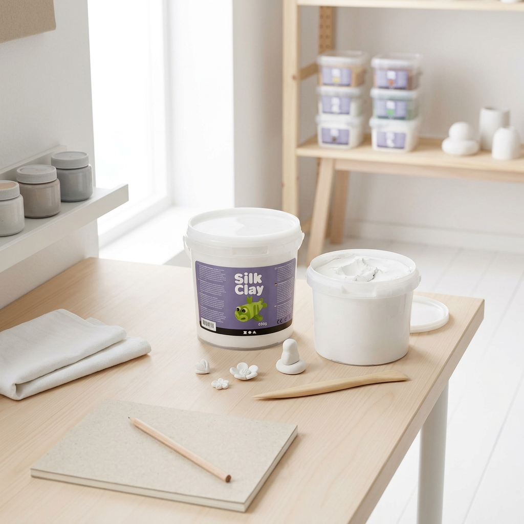 Samotvrdnoucí modelovací lehká hmota Silk Clay BÍLÁ 650 g
