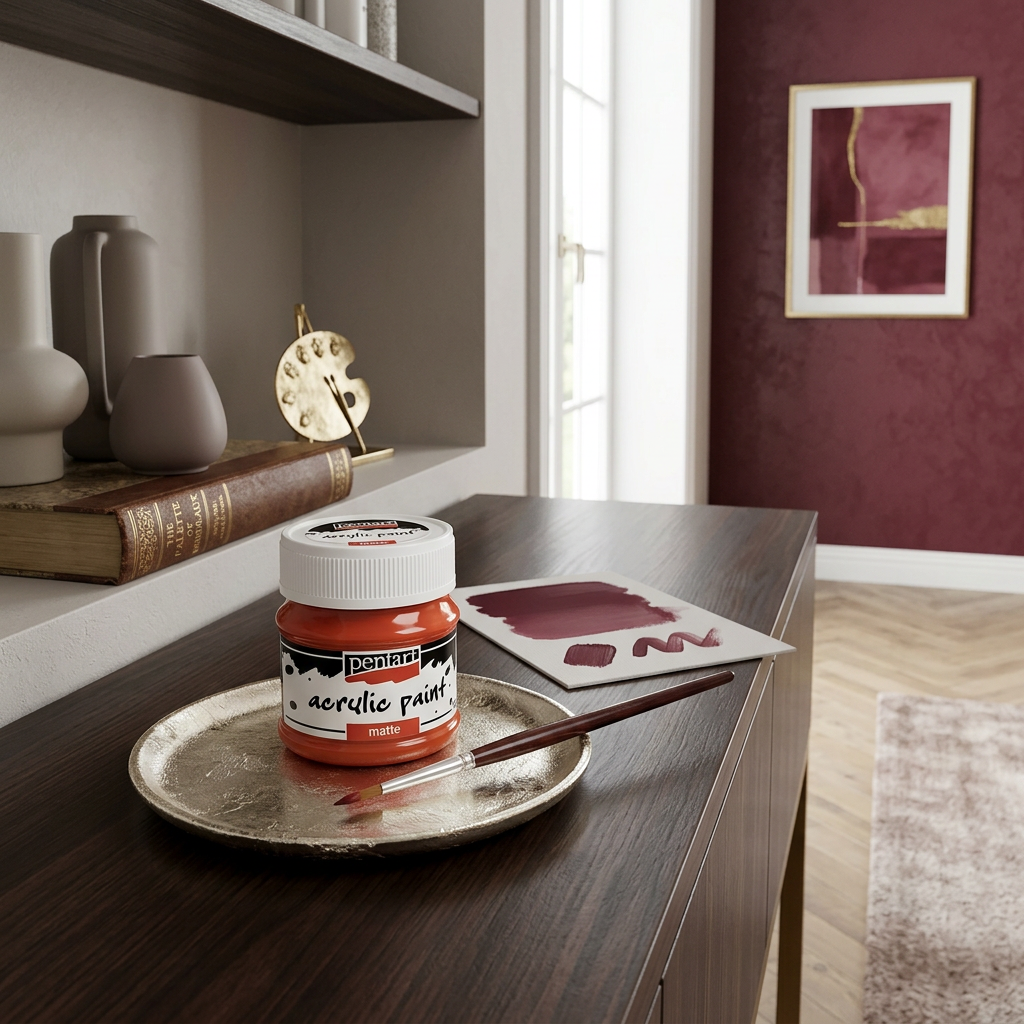 Akrylová barva matná PENTART 50 ml BORDÓ