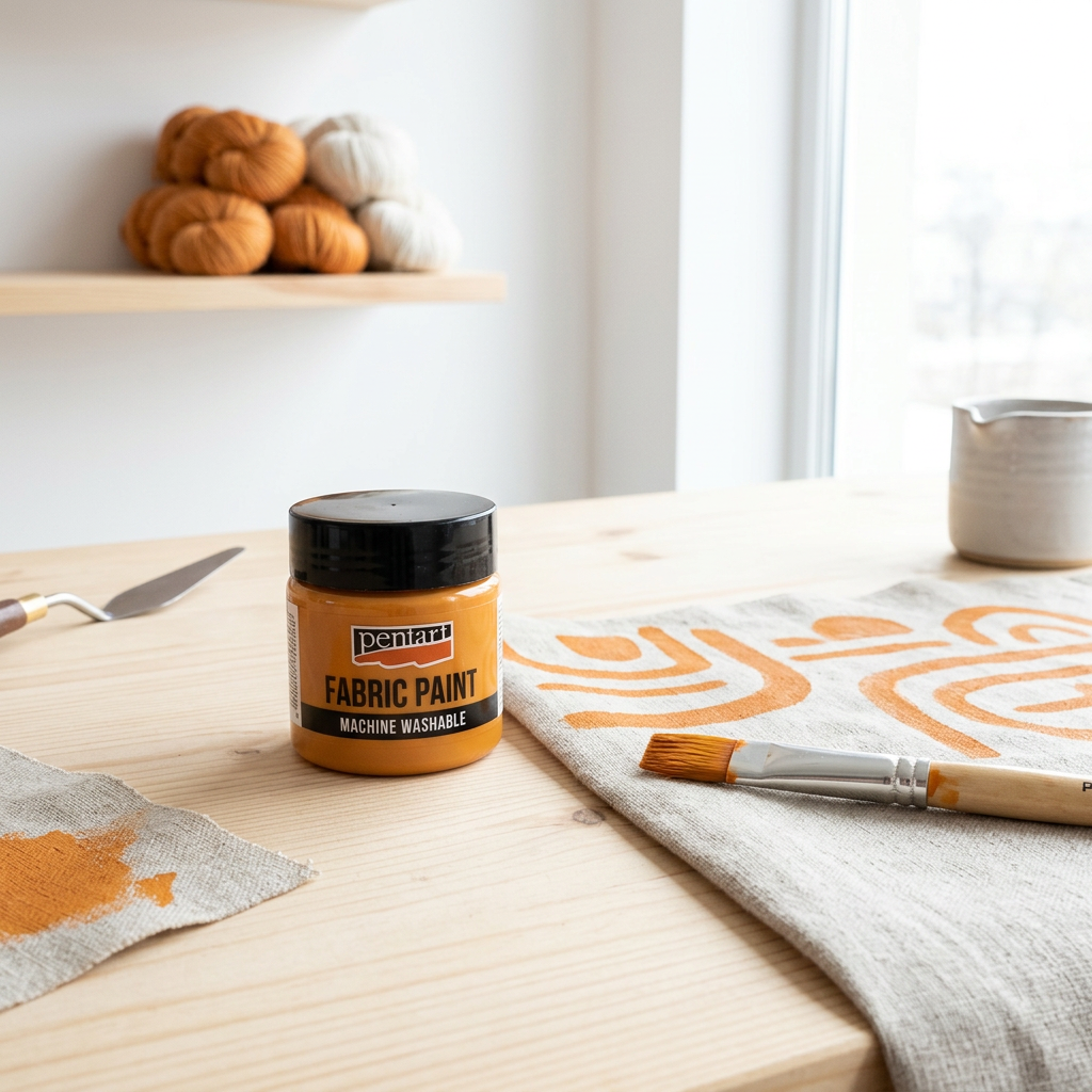 Barva na světlý a tmavý textil PENTART 50 ml ORANŽOVÁ
