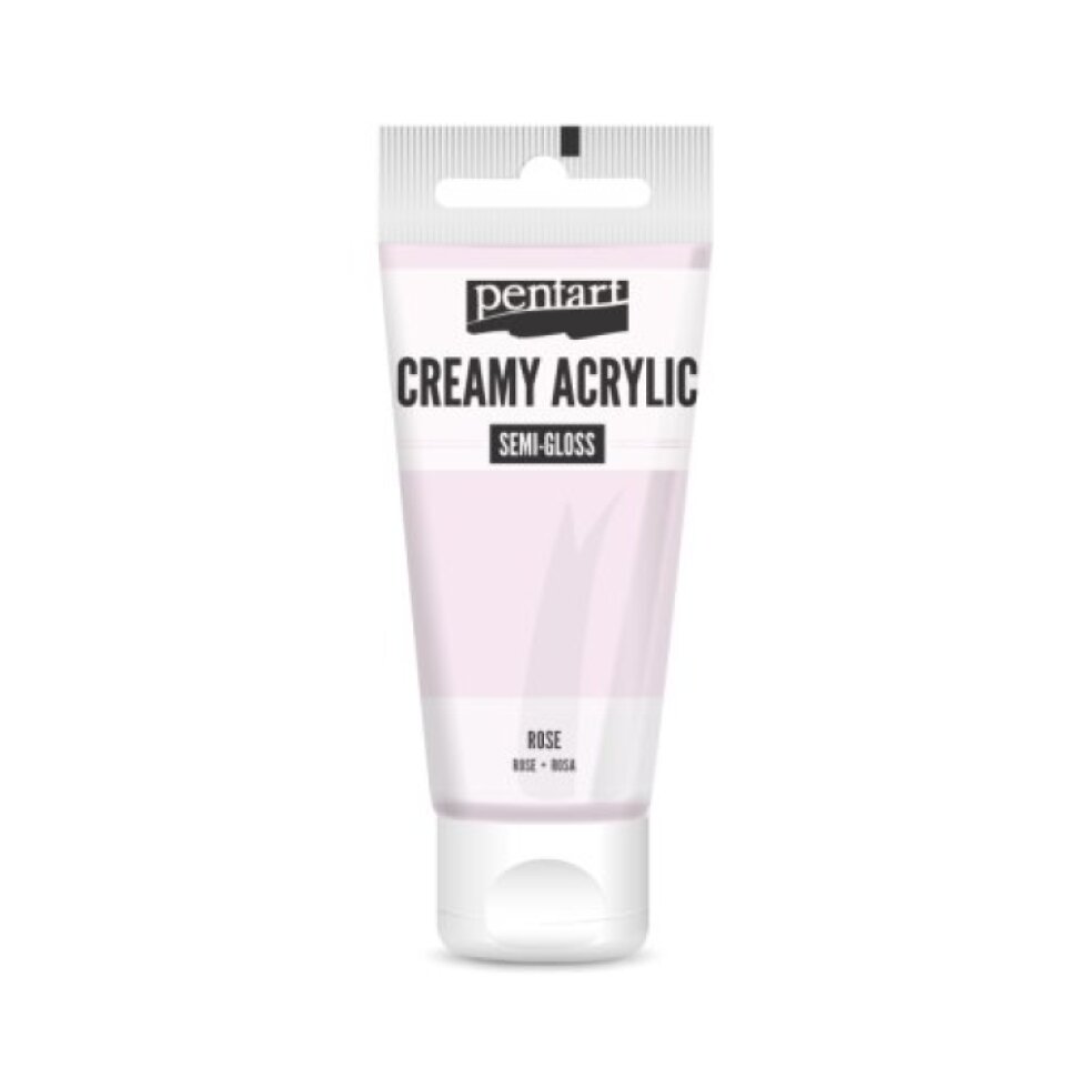 Krémová akrylová barva pololesklá PENTART 60 ml RŮŽOVÁ