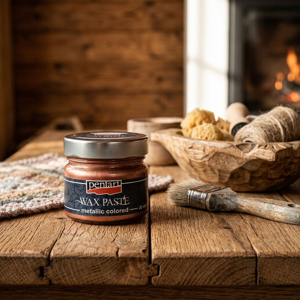 Vosková pasta barevná metalická PENTART 20 ml ČERVENÁ
