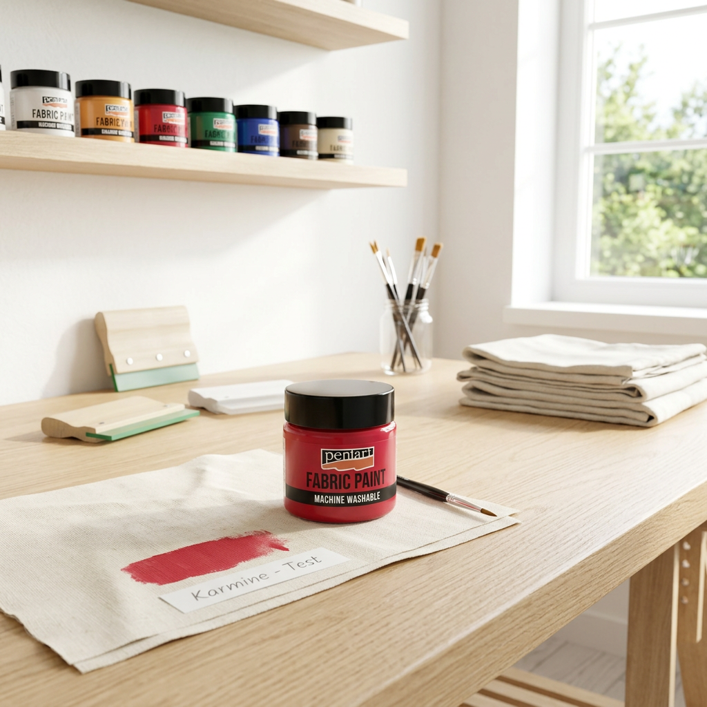 Barva na světlý a tmavý textil PENTART 50 ml KARMÍNOVÁ