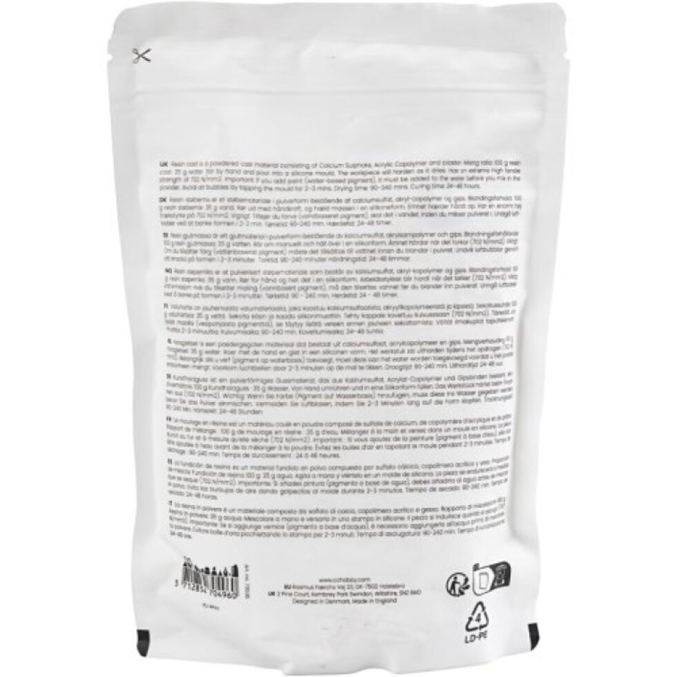 Odlévací hmota v prášku 800 g - sádra na akrylovém základě BÍLÁ