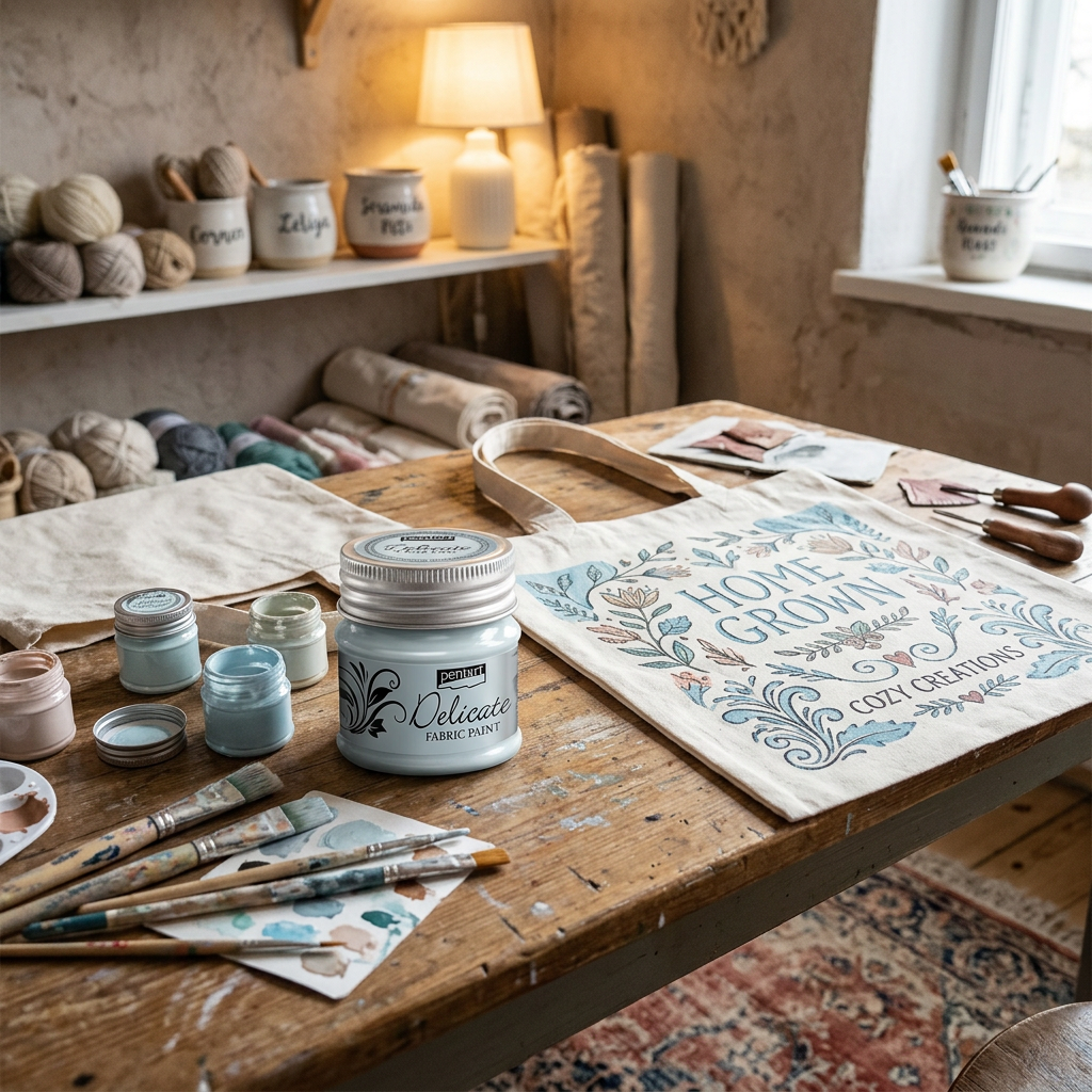 Barva na textil delikátní PENTART 50 ml MODROSTŘÍBRNÁ
