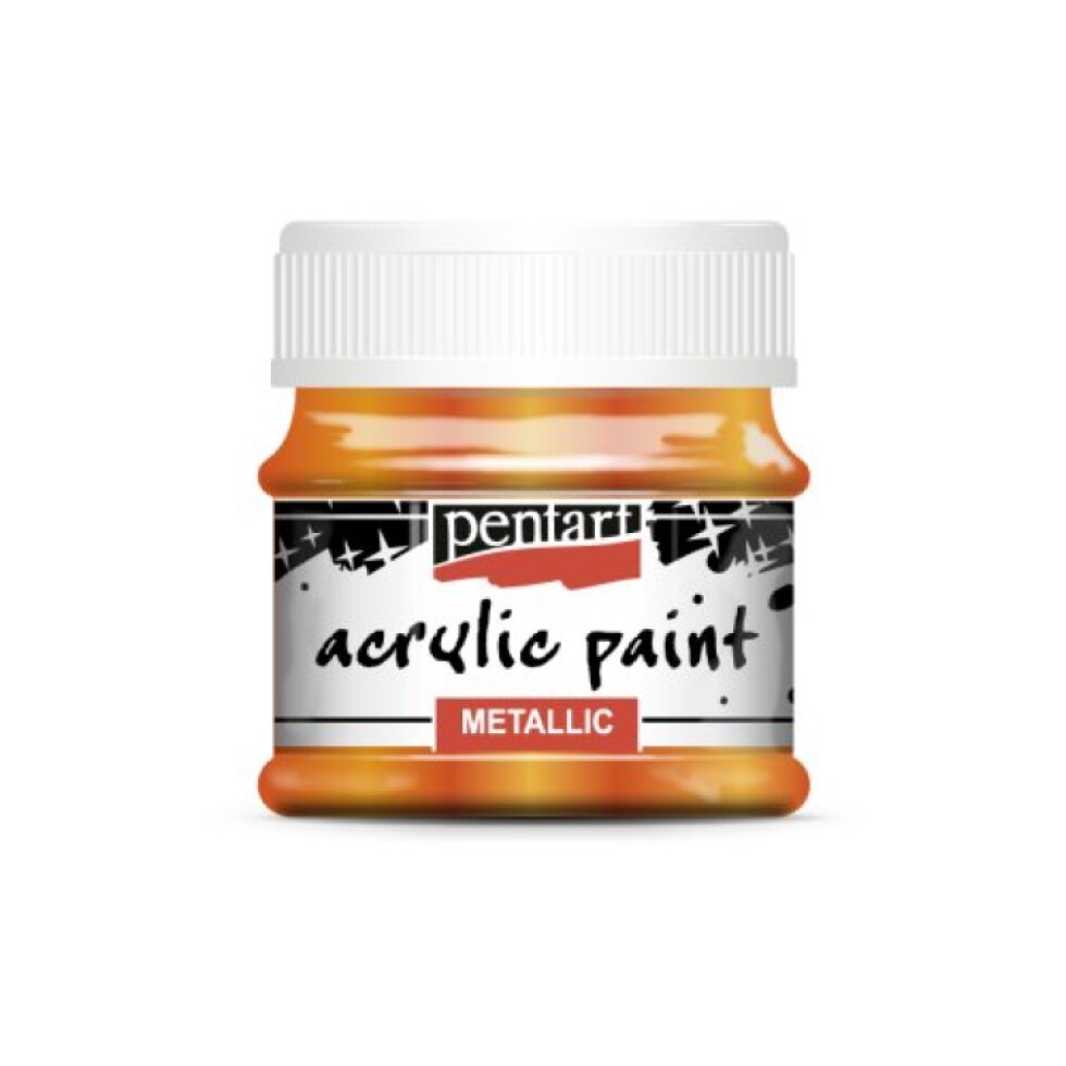 Akrylová barva metalická PENTART 50 ml ORANŽOVÁ