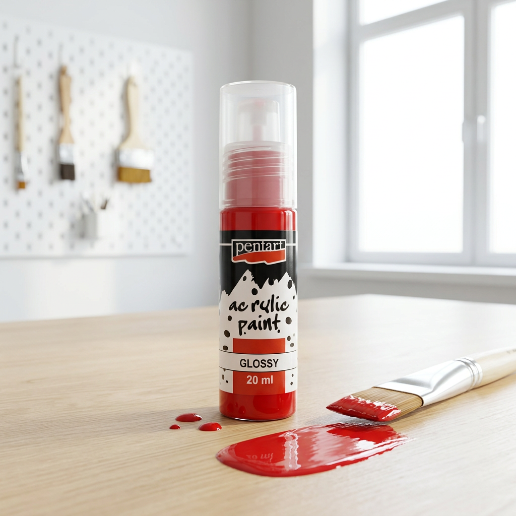 Akrylová barva lesklá PENTART 20 ml LIPSTICK ČERVENÁ