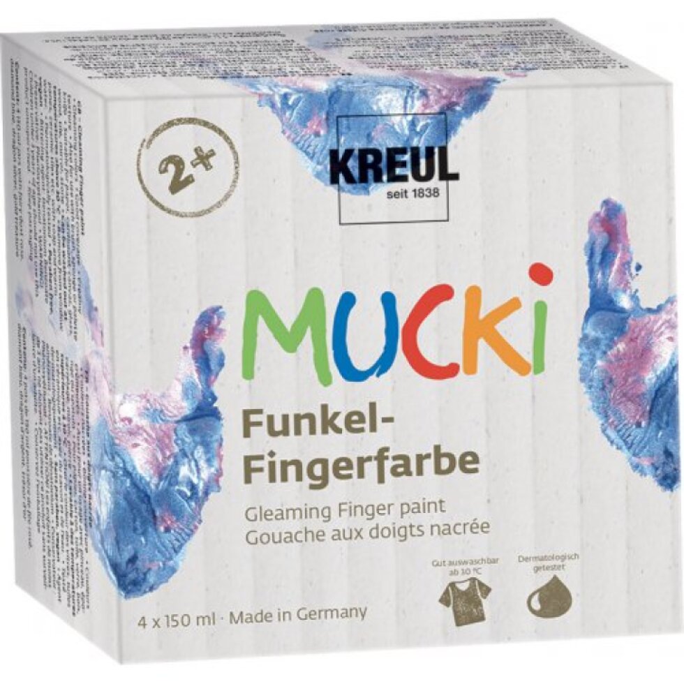 Sada Prstové barvy MUCKI 4 třpytivé barvy