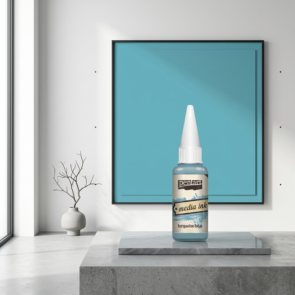 Alkoholový inkoust MEDIA INK PENTART 20 ml TYRKYSOVO MODRÁ
