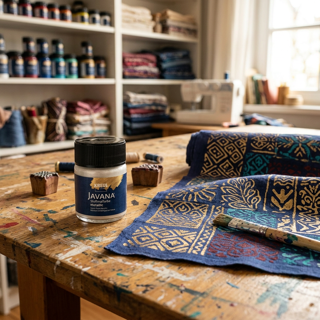 Barva na textil metalická JAVANA 50 ml STŘÍBRNÁ