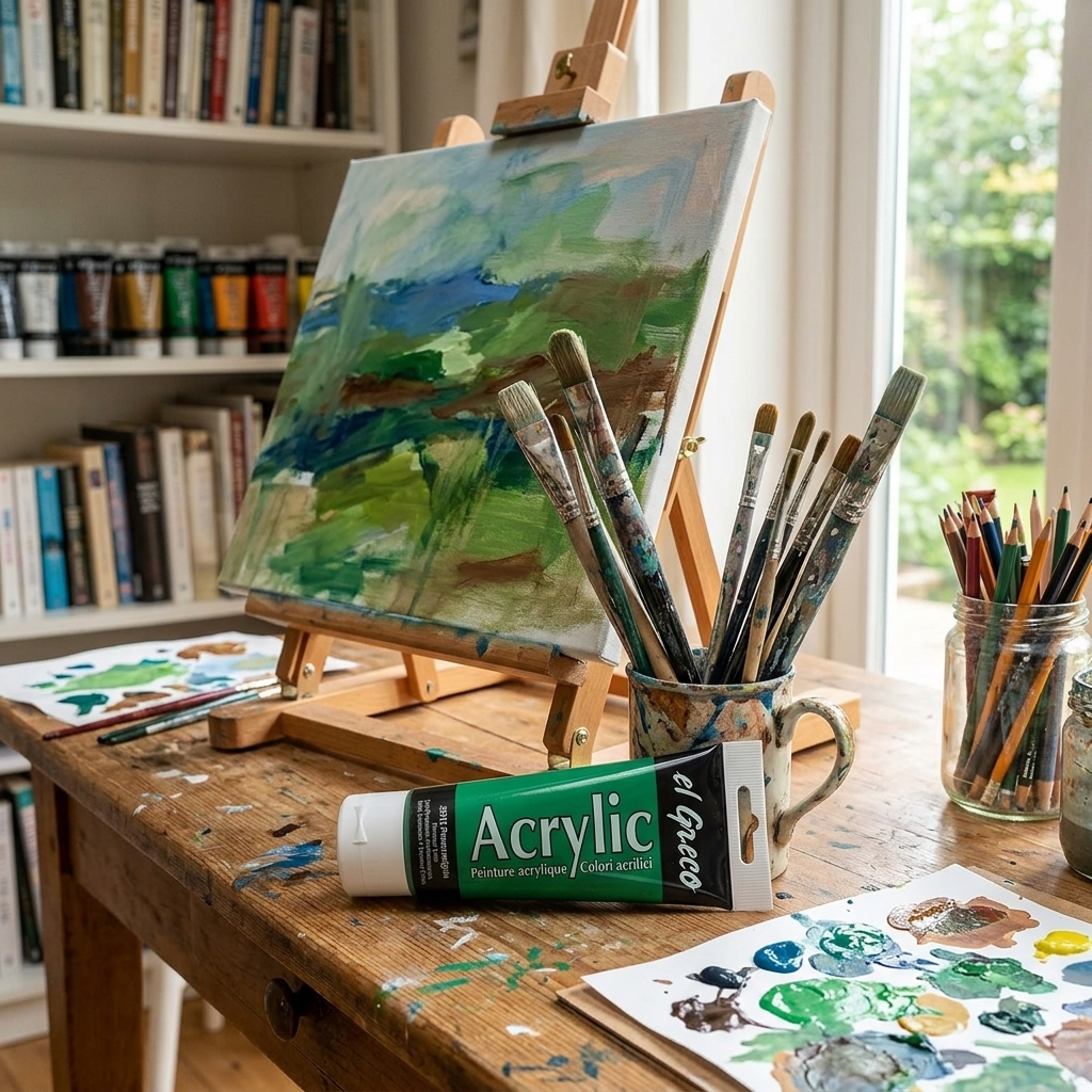Akrylová barva EL GRECO 75 ml PERMANENTNÍ ZELENÁ
