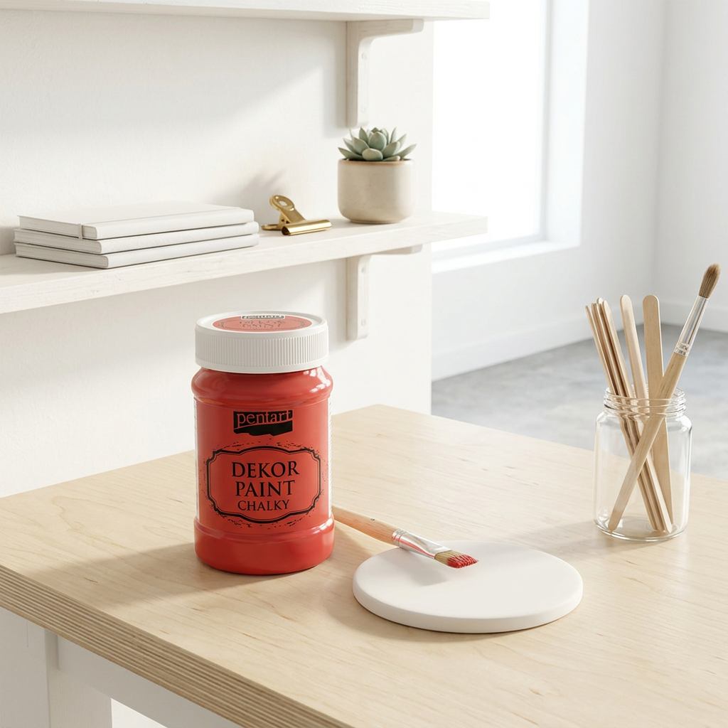 Křídová a dekorační barva PENTART 100 ml ČERVENÁ
