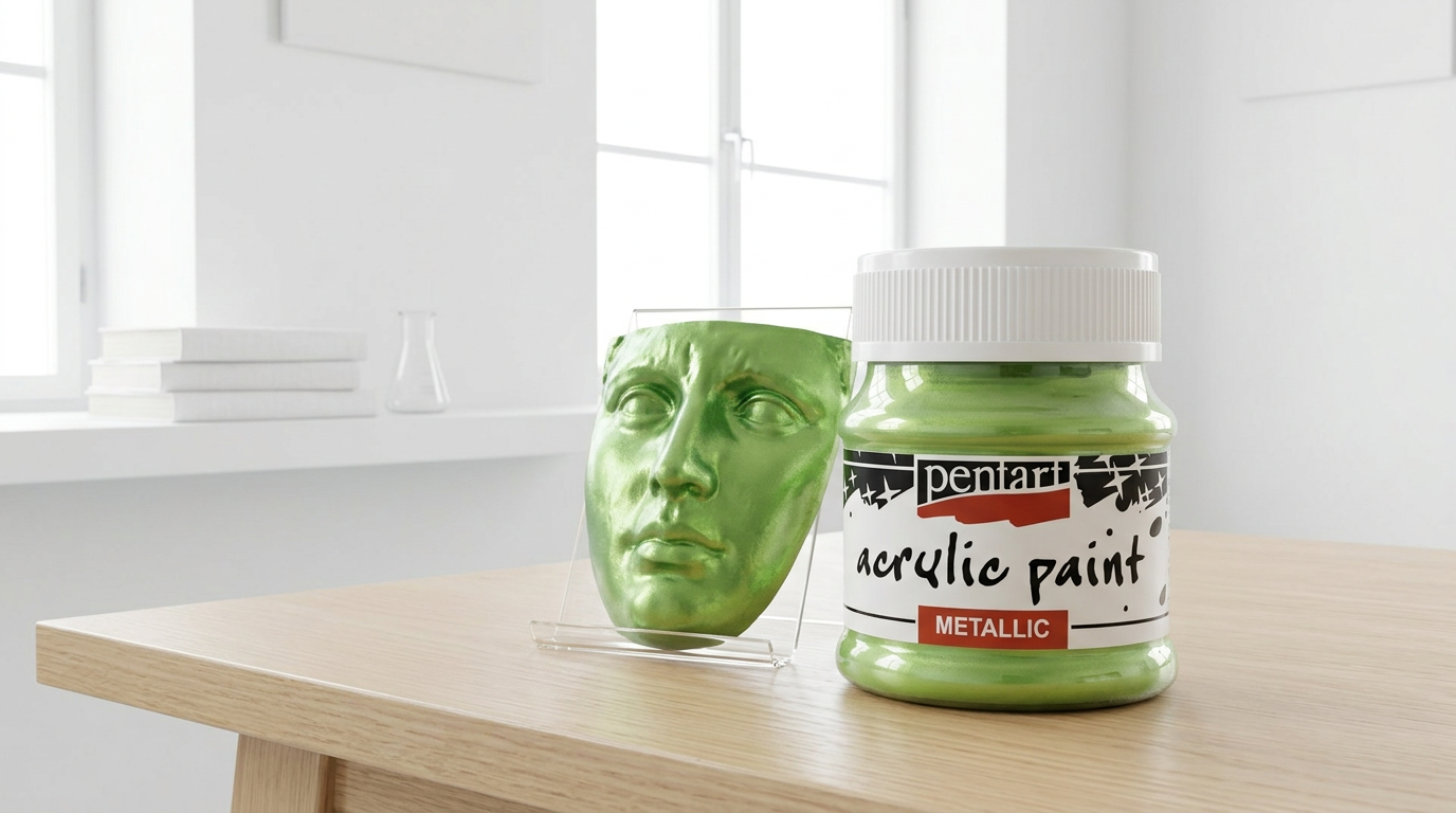 Akrylová barva metalická PENTART 50 ml SVĚTLÁ ZELENÁ