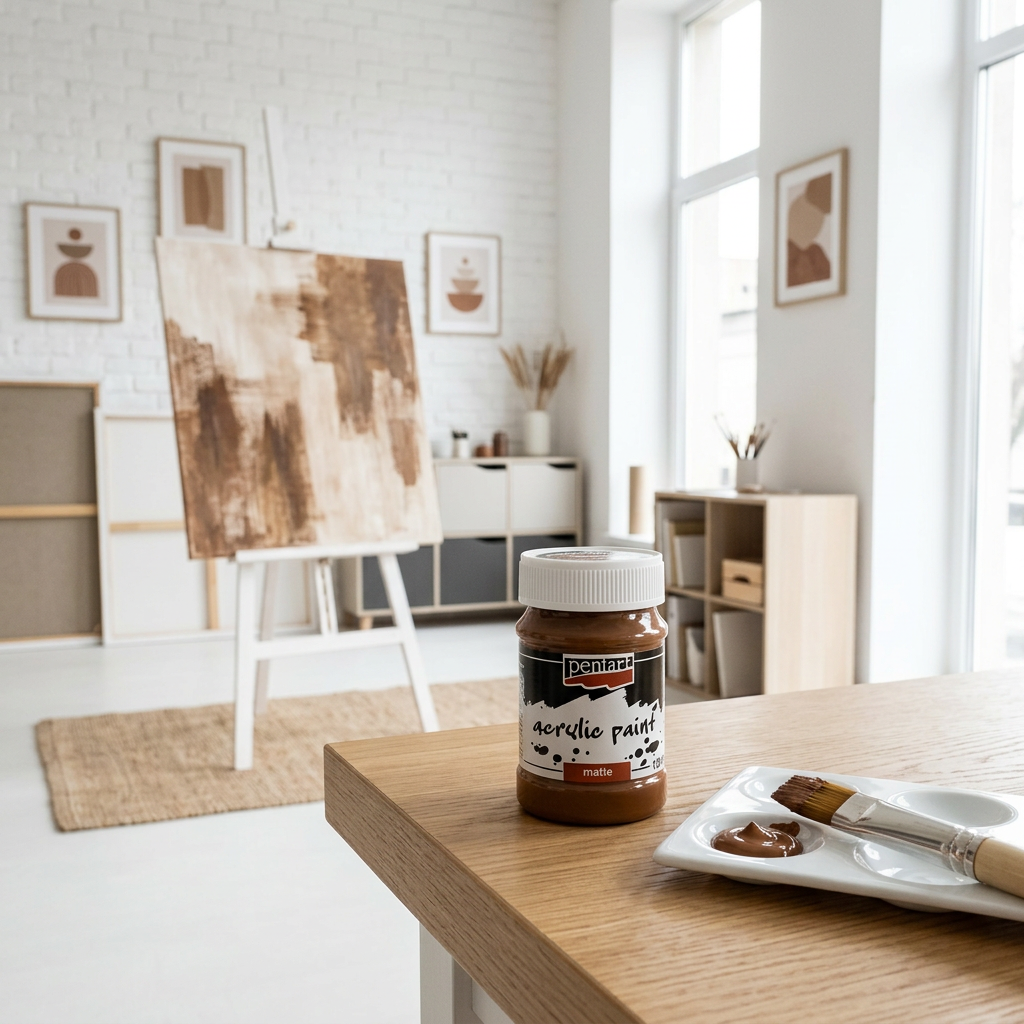 Akrylová barva matná PENTART 100 ml KAŠTANOVÁ