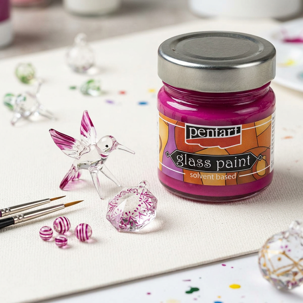 Barva na sklo nevypalovací PENTART 30 ml ČERVENÁ