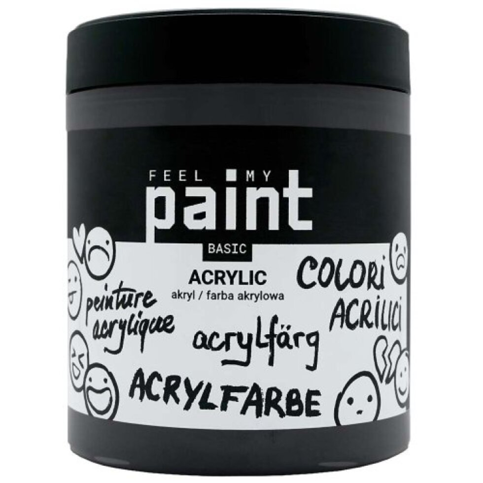 Akrylová barva FeelMyPaint 500 ml MARS ČERNÁ - certifikace o bezpečnosti dětských hraček