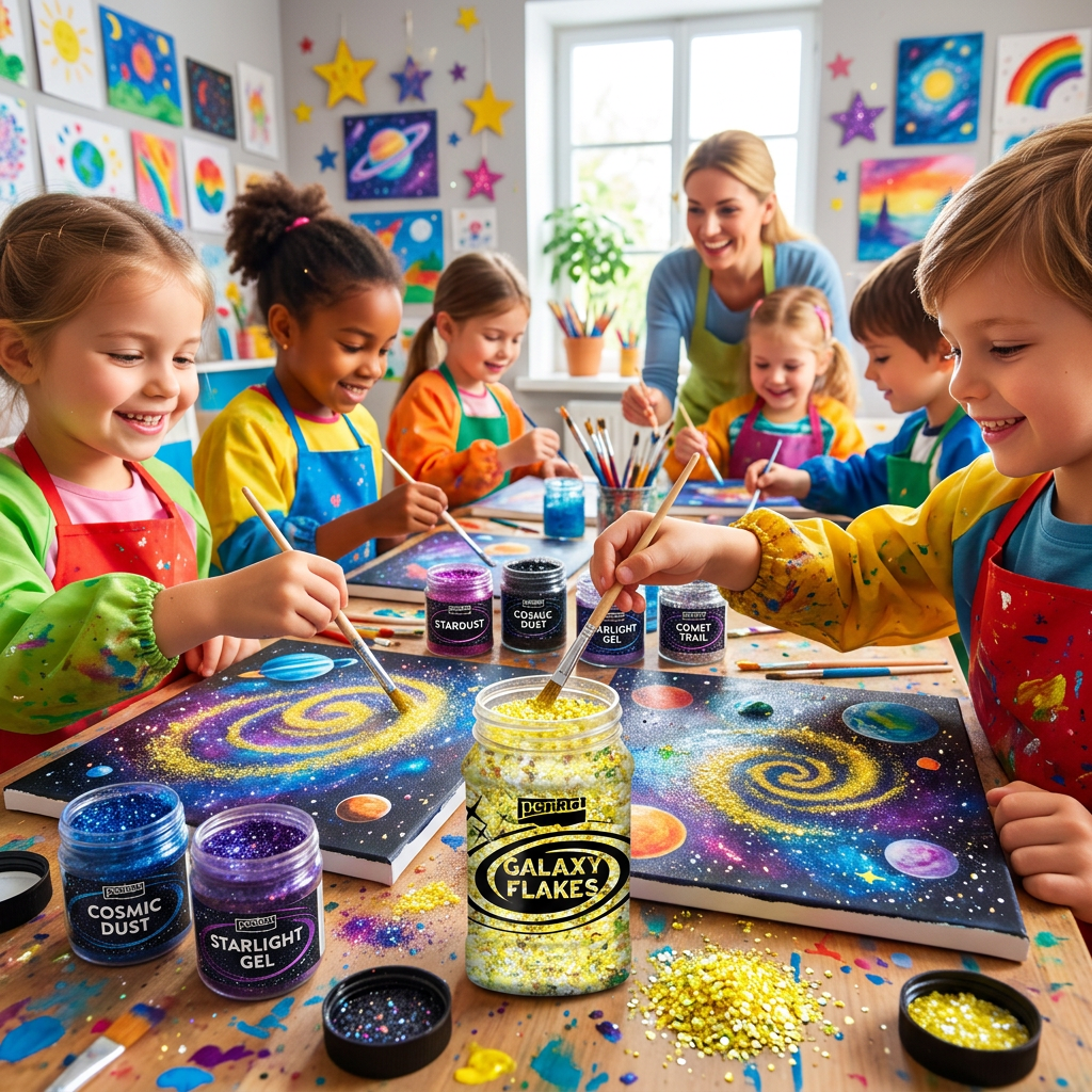 Galaxy vločky PENTART 15 g PLUTO ŽLUTÁ