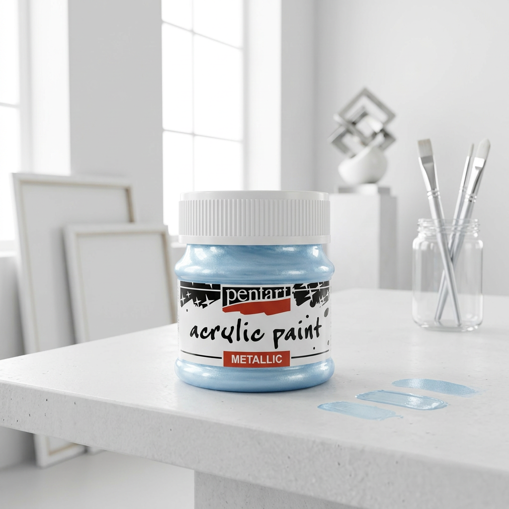 Akrylová barva metalická PENTART 50 ml SVĚTLÁ MODRÁ