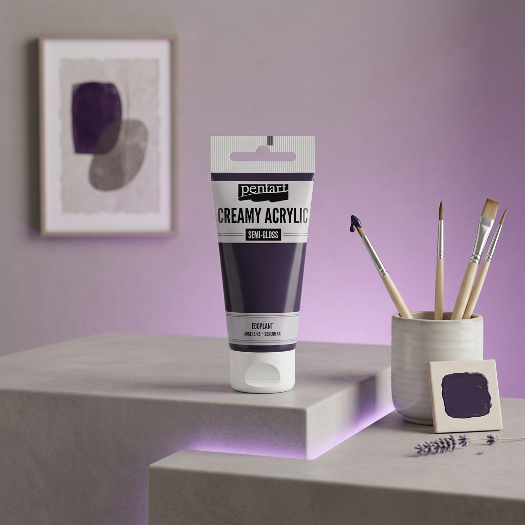 Krémová akrylová barva pololesklá PENTART 60 ml TMAVÁ FIALOVÁ
