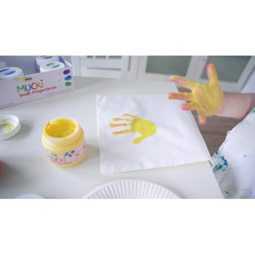 Sada Prstové barvy na textil MUCKI 150 ml 6 barev