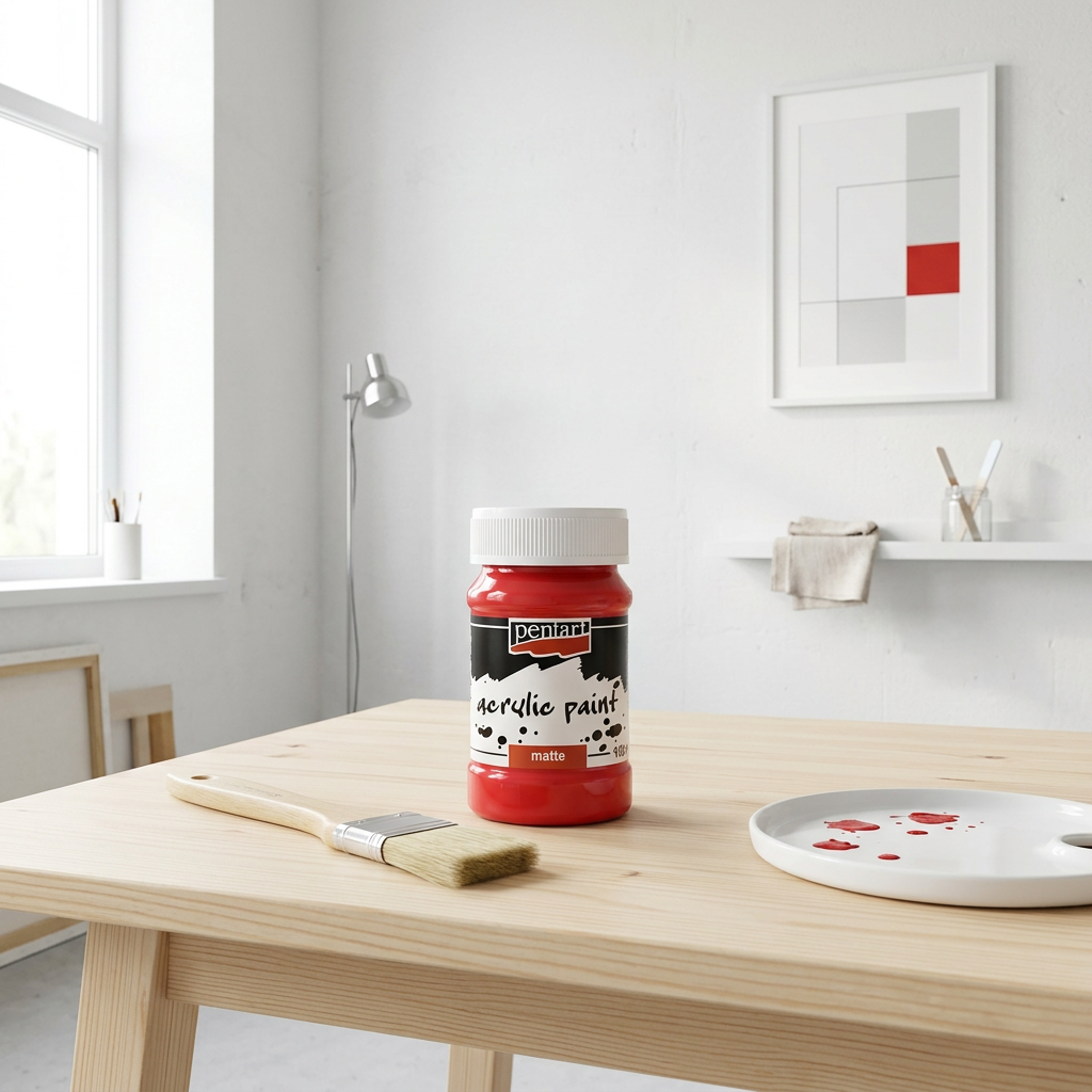 Akrylová barva matná PENTART 100 ml ČERVENÁ