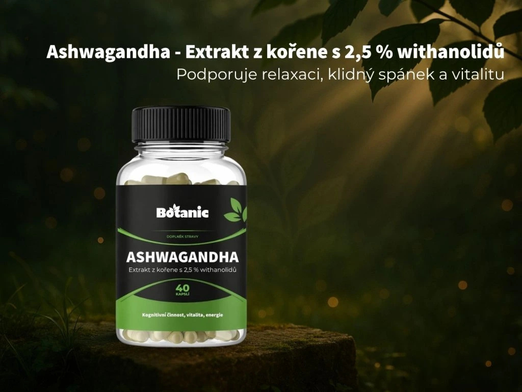Ashwagandha (Ašvaganda) - Extrakt z kořene s 2,5 % withanolidů v kapslích
