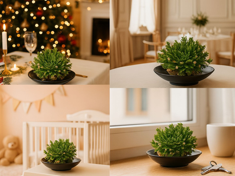 Růže z Jericha v krabičce a Miska pro Růži z Jericha černá, oválná - Výhodný balíček