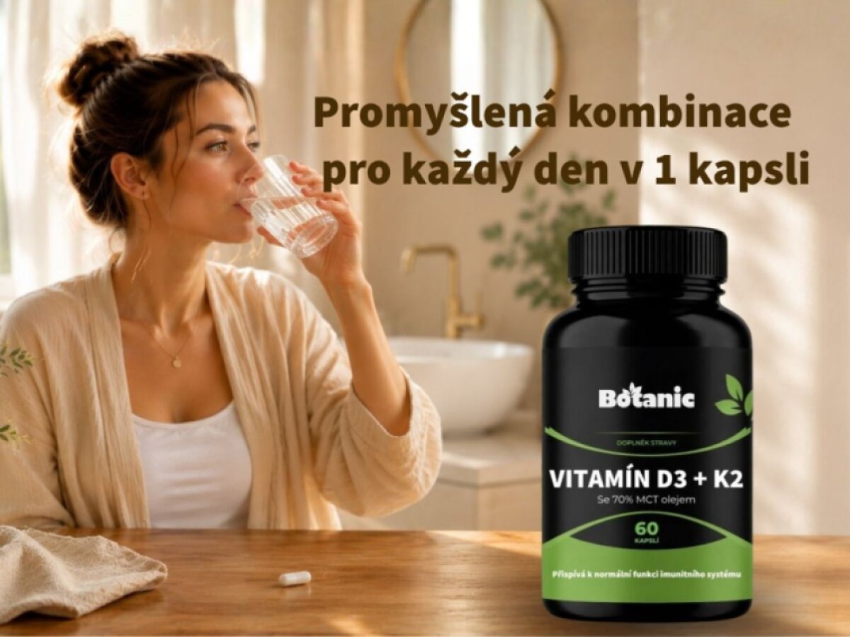 Vitamín D3 + K2 - s MCT olejom v kapsuliach