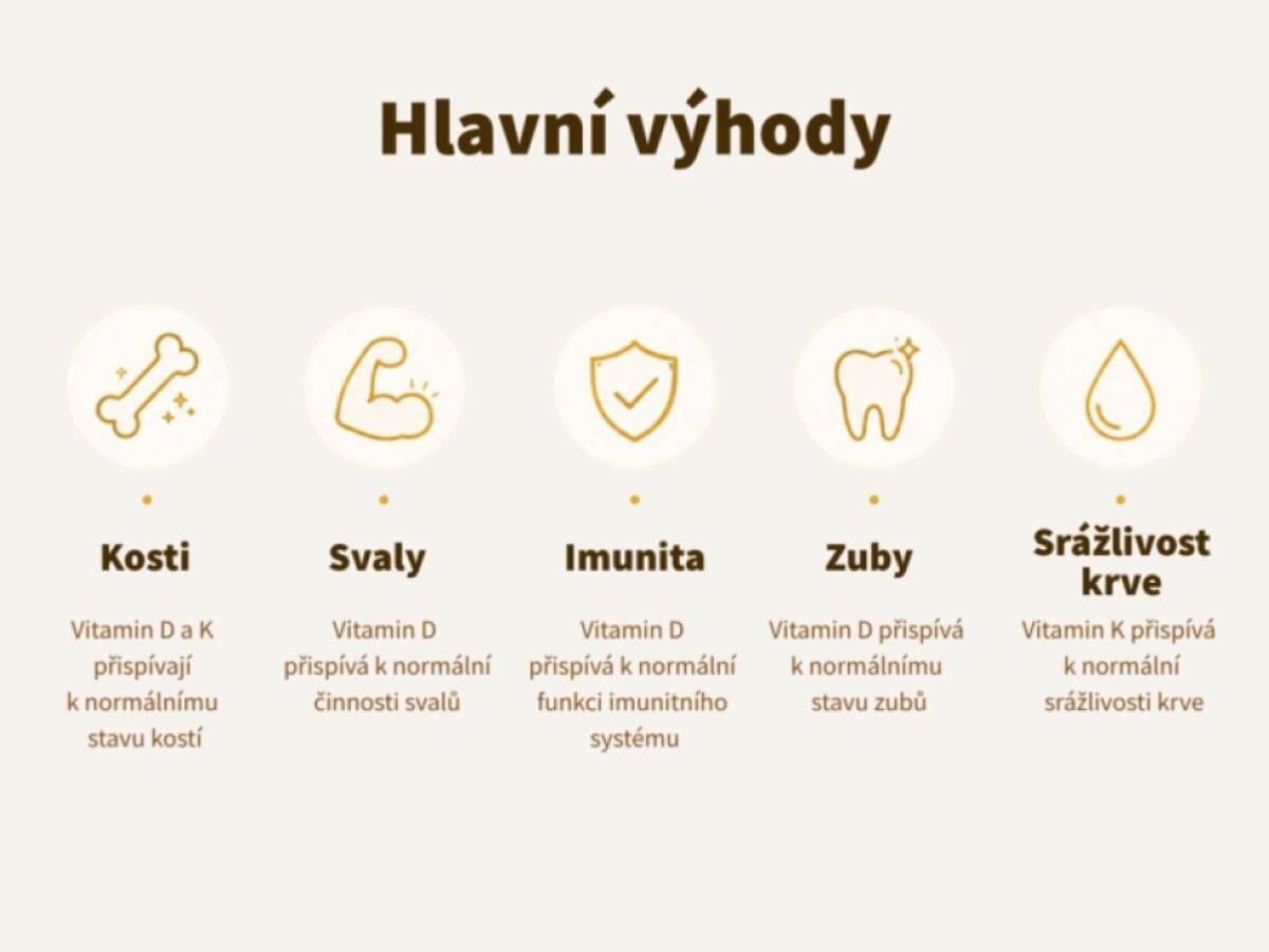 Vitamín D3 + K2 - s MCT olejom v kapsuliach