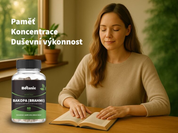 Bakopa (Brahmi) - Extrakt z celé byliny s 50 % bacosidů v kapslích