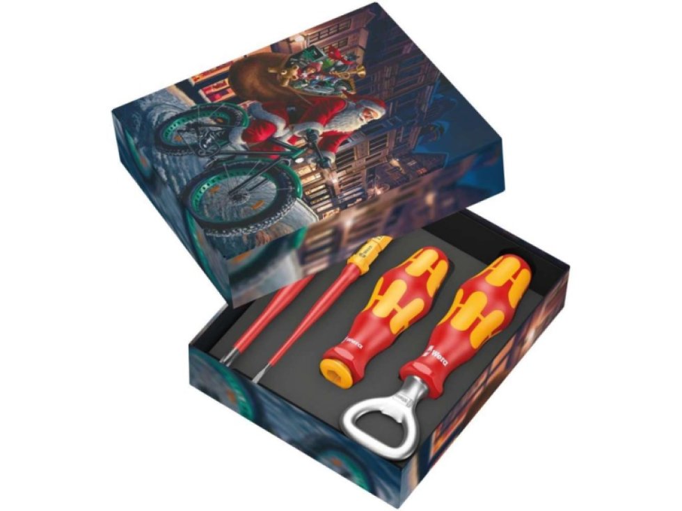 Wera 135816 Vianočná rukoväť Kraftform Kompakt VDE Christmas 2024 s výmennými čepeľami (Sada 4 diely)