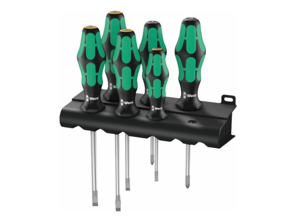 Wera 105656 skrutkovače Kraftform Plus Lasertip 334/355/6 Rack (Sada 6 ks a stojan)
