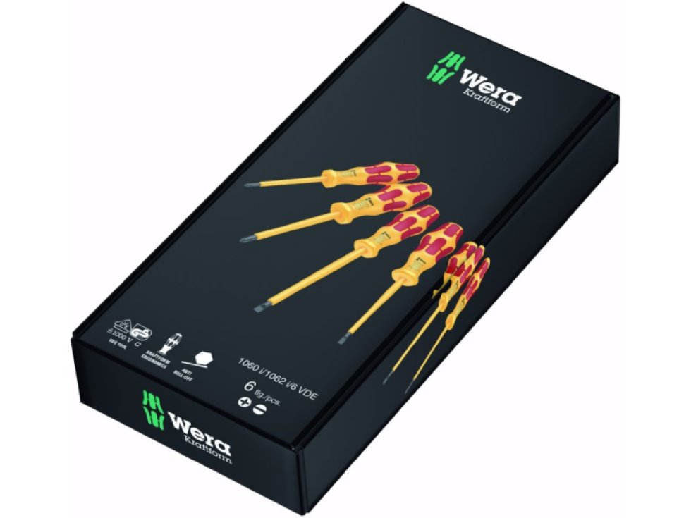 Wera 051575 Elektrikárske skrutkovače Kraftform 1060 i/1062 i/6 VDE (Sada 6 dielov)