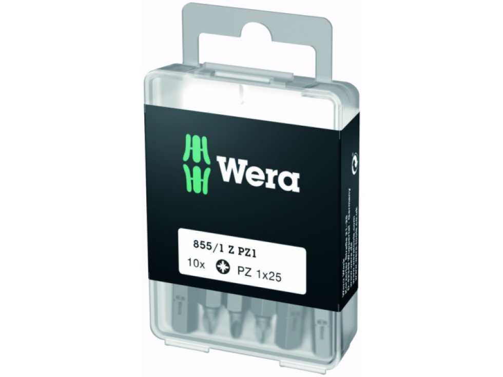 Wera 855/1 Z DIY SiS 05072403001 krížový bit PZ 1 nástrojová ocel vysoko pevné D 6.3 10 ks