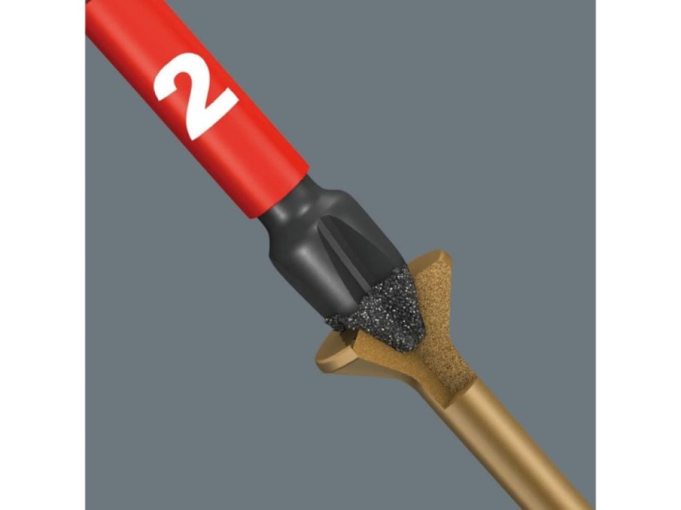 Wera 073961 855/4 IMP DC SB SiS krížový bit PZ 2 nástrojová ocel diamantová vrstva F 6.3