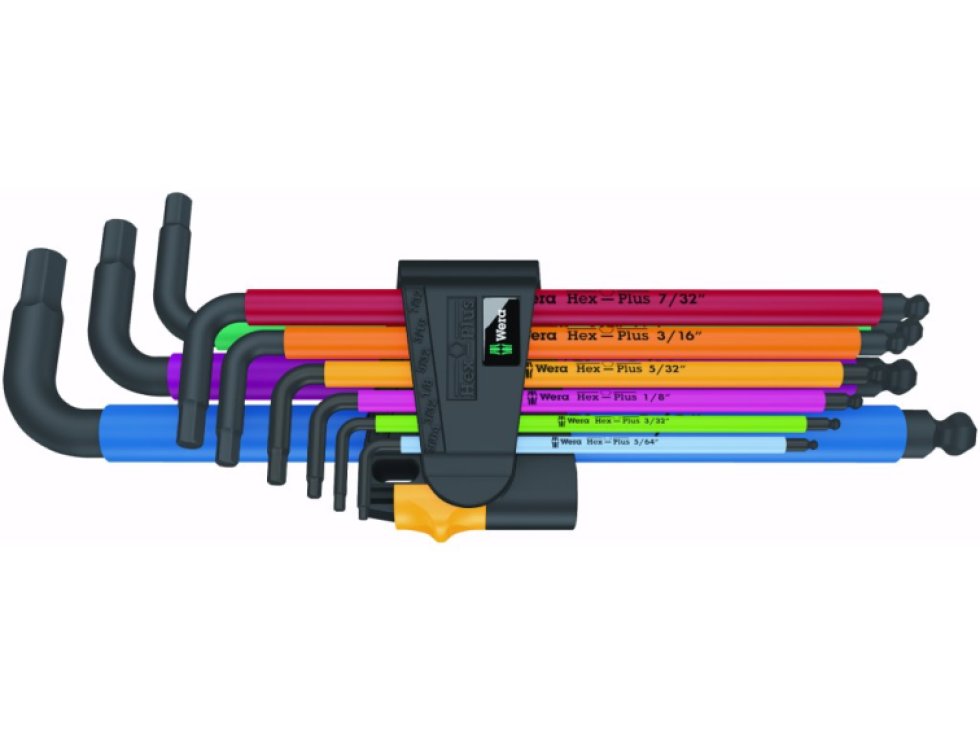 Wera 022640 Zástrčné kľúče 950/9 Hex-Plus Multicolour Imperial 2, palcové, BlackLaser (Sada 9 dielov)