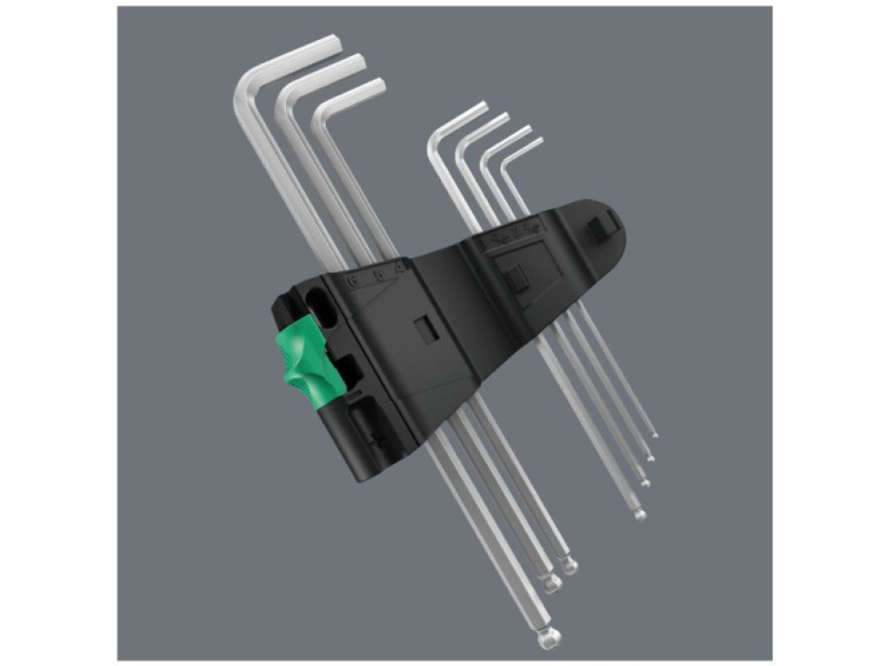 Wera 021909 Zástrčné kľúče inbus 950/9 Hex-Plus 2, chrómované (Sada 9 dielov)