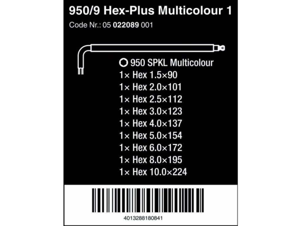 Wera 022089 Zástrčné kľúče Wera 950 SPKL/9 Multicolour 1 (sada 9 ks)