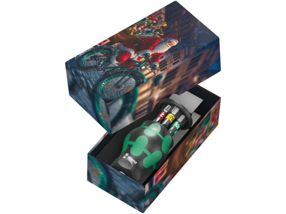 Wera 135817 Vianočný držiak bitov Kraftform Kompakt Stubby so zásobníkom 1 Christmas 2024 (Sada 6 dielov)