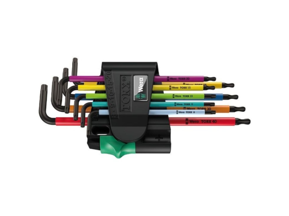Wera 024335 Zástrčné kľúče Torx 967/9 TX BO Multicolour 1, BlackLaser (Sada 9 dielov)