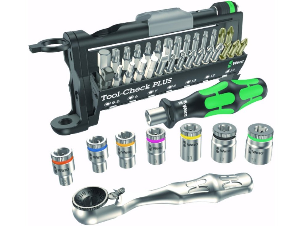 Wera 056490 Bity, hlavice a račňa 1/4" Zyklop Tool-Check PLUS s držiakom 889/4/1 K (Sada 39 dielov)