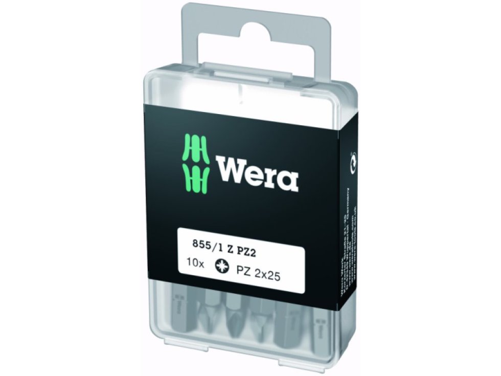 Wera 855/1 Z DIY SiS 05072404001 krížový bit PZ 2 nástrojová ocel vysoko pevné D 6.3 10 ks