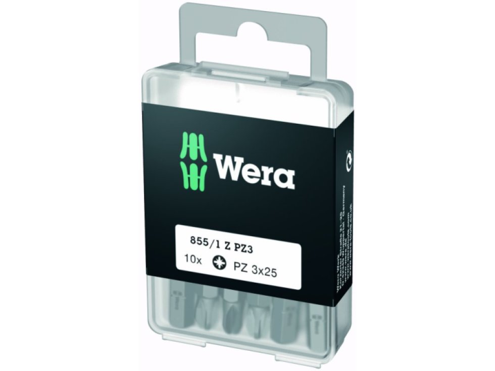 Wera 855/1 Z DIY SiS 05072405001 krížový bit PZ 3 nástrojová ocel vysoko pevné D 6.3 10 ks