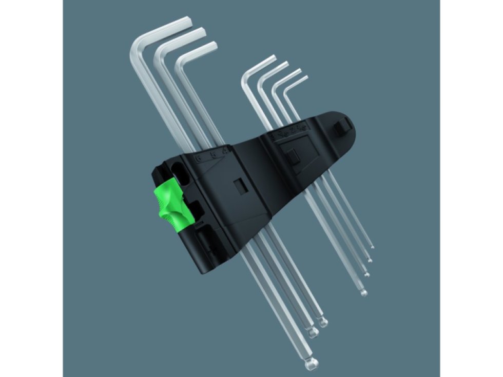 Wera 073594 sada inbusových kľúčov krátka 9-dielna chromovaná (PKLS 950/9 Hex-Plus 4 skrátené)