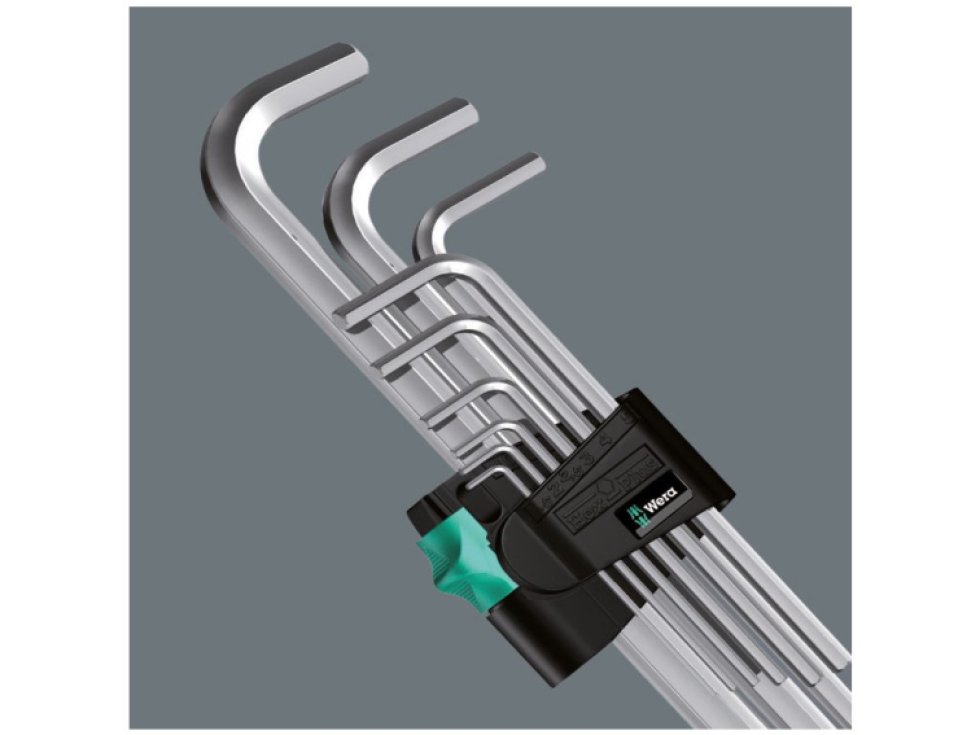 Wera 021909 Zástrčné kľúče inbus 950/9 Hex-Plus 2, chrómované (Sada 9 dielov)