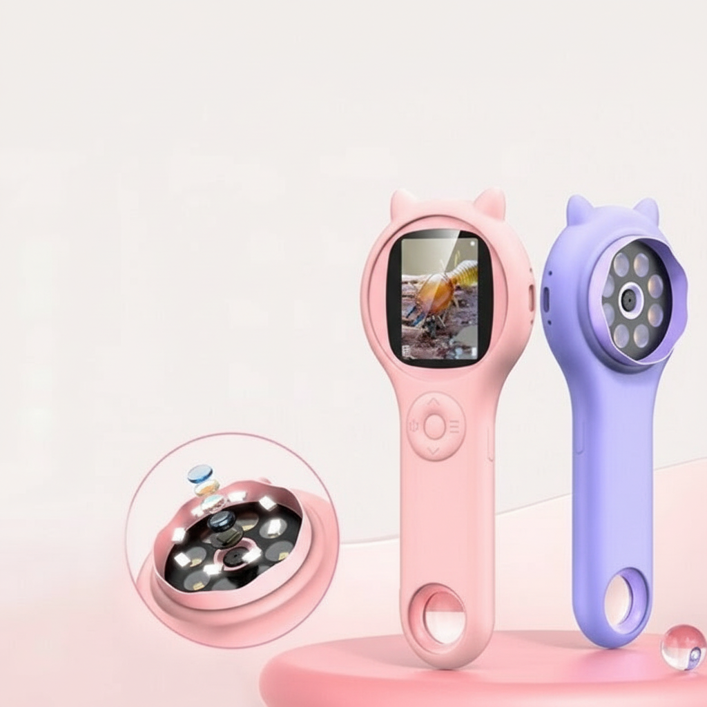 Digitális mikroszkóp gyerekeknek Cat - rózsaszín