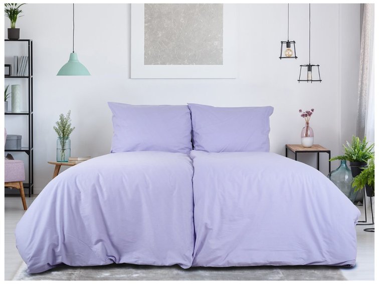 Povlečení BAVLNA Jednobarevné uzavírání ZIP - Levandulová