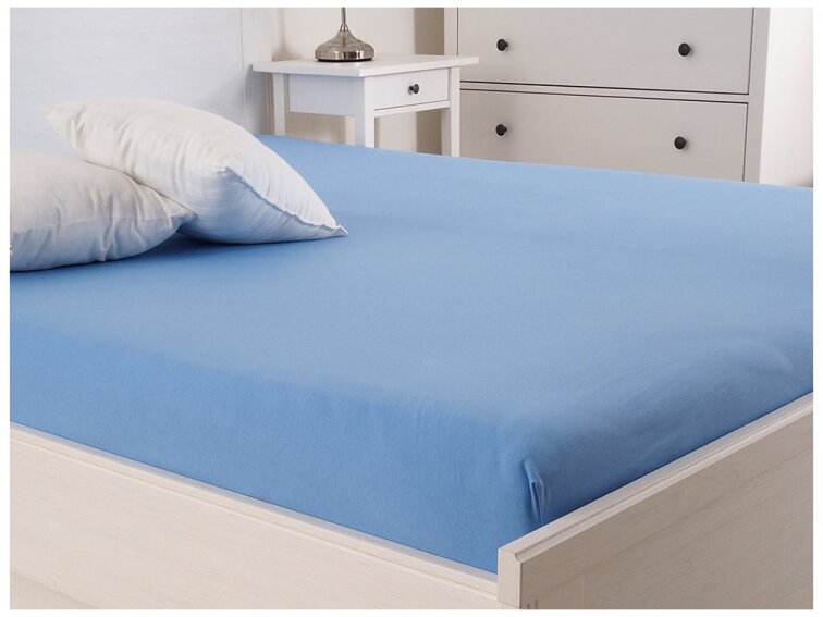 Jersey prostěradlo s elastanem Lycra - Nebeská modrá